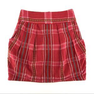 People Tree Red Plaid Flared Shorts | Perfect for All Seasons